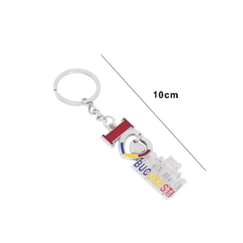 I love bucuresti, breloc din metal, model 040751